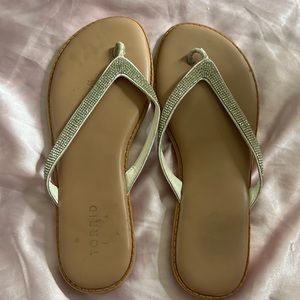 Rhinestone flip flops